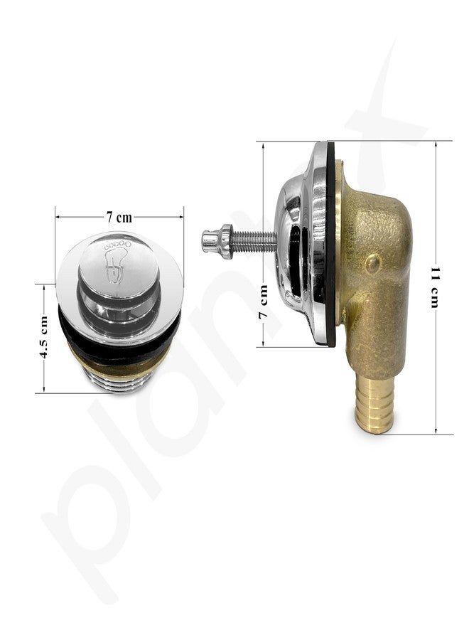 Plantex Pure Brass Bathtub Overflow with Chain Plug and Waste Coupling/Overflow Set/Durable and Stylish Design for Efficient Drainage and Easy Installation - (Chrome) - Image 3